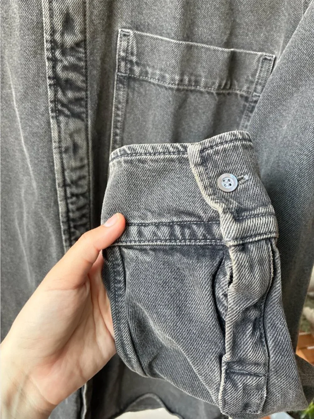 COS Men's Oversized Black Denim Shirt - Size S